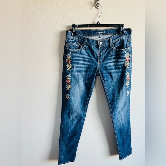 DRIFTWOOD Women’s Jackie Embroidered Floral Skinny Jeans Size 26 Boho Artsy - Picture 2 of 4